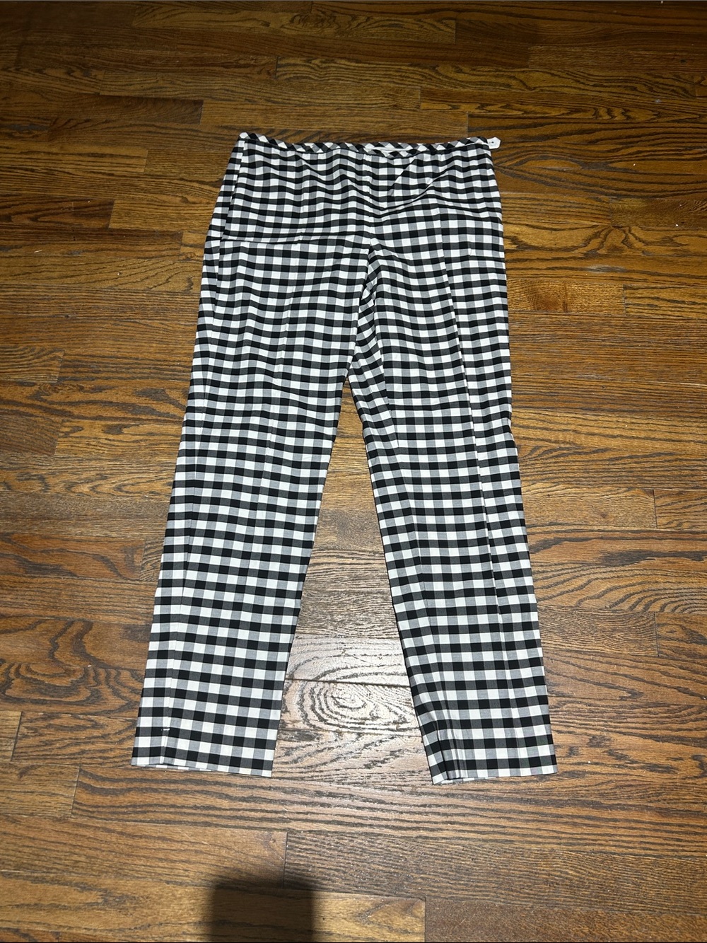 Talbots Black and White Gingham Straight-Leg Pants